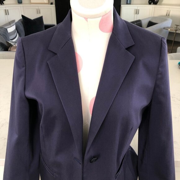 MaxMara Designer Classic 2 Button Cotton Blend 3/4 Slv Jacket Purple Sz 8 NWOT - Picture 4 of 13